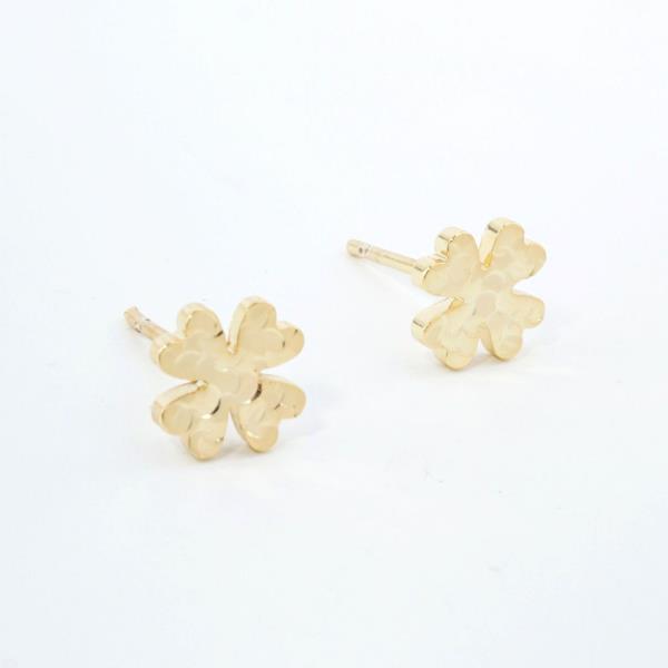14K GOLD WHITE GOLD DIPPED FLORAL STUDS