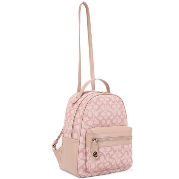 2IN1 OVAL PRINT TEXTURED BACKPACK W WALLET SET