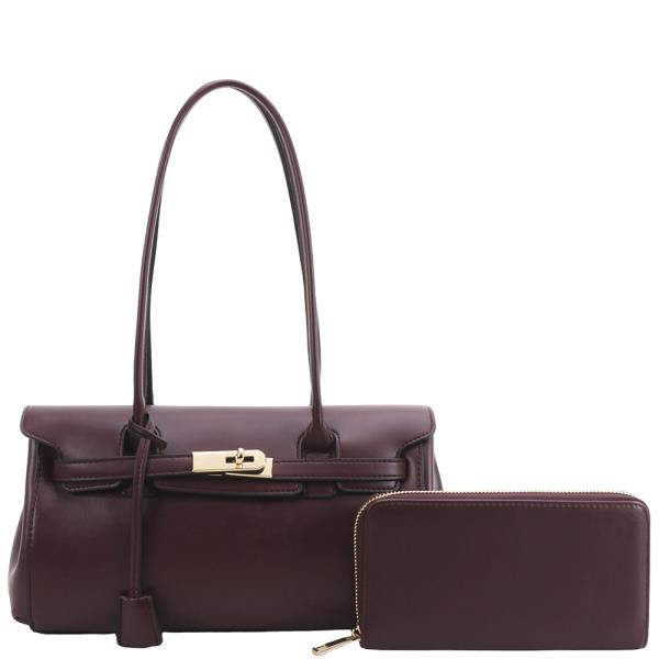 2IN1 MODERN SMOOTH SHOULDER BAG W WALLET SET