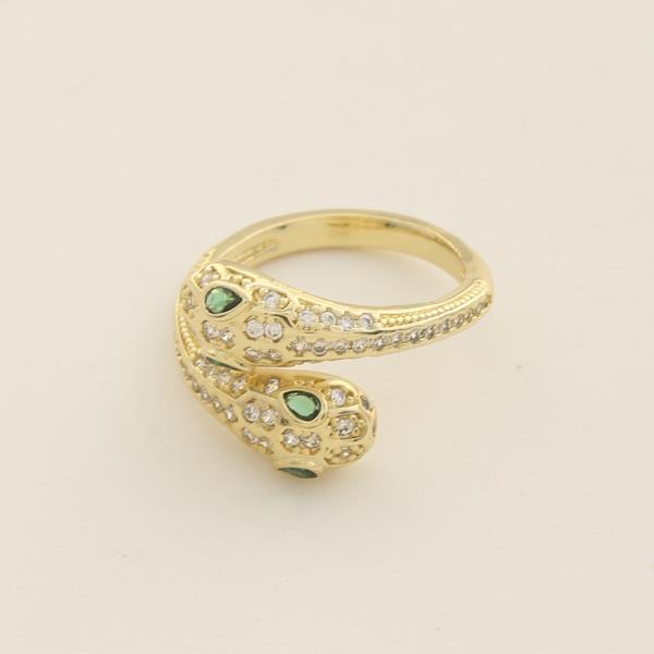 SODAJO SNAKE DESIGN CZ GOLD DIPPED ADJUSTABLE RING