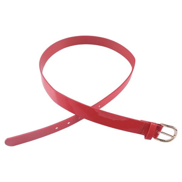 GLOSSY SKINNY BUCKLE BELT
