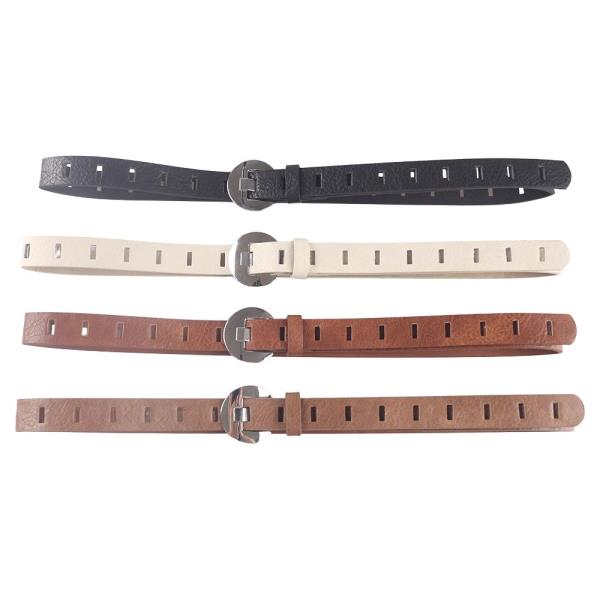 THIN ROUND METAL BUCKLE BELT