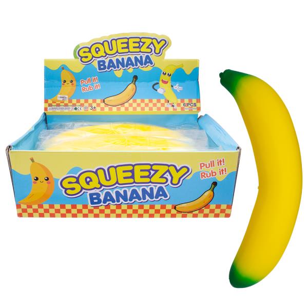BANANA SQUISHY SQUEEZE TOY (6 UNITS)