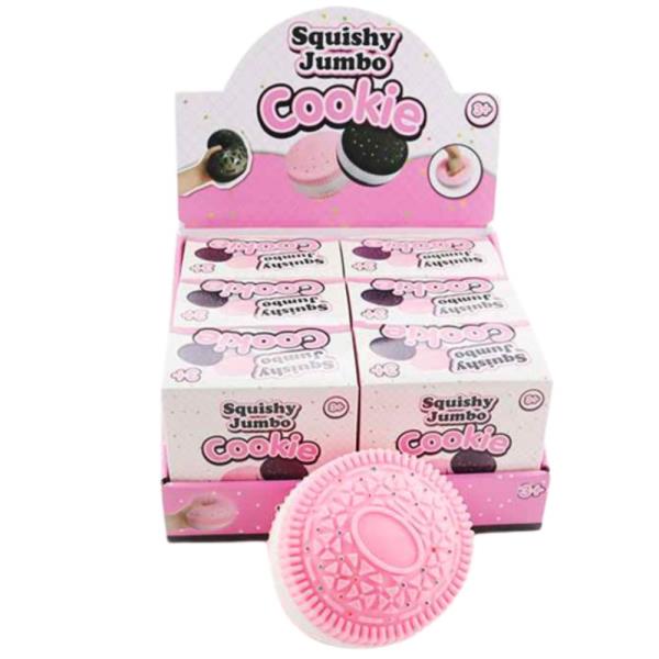 JUMBO CREAM STUFFED COOKIE SQUISHY SQUEEZE  TOY (6 UNITS)