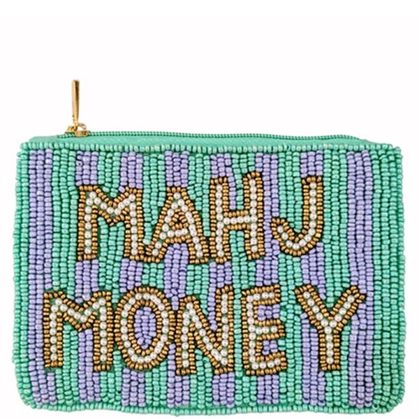SEED BEAD MAHJ MONEY COIN PURSE BAG