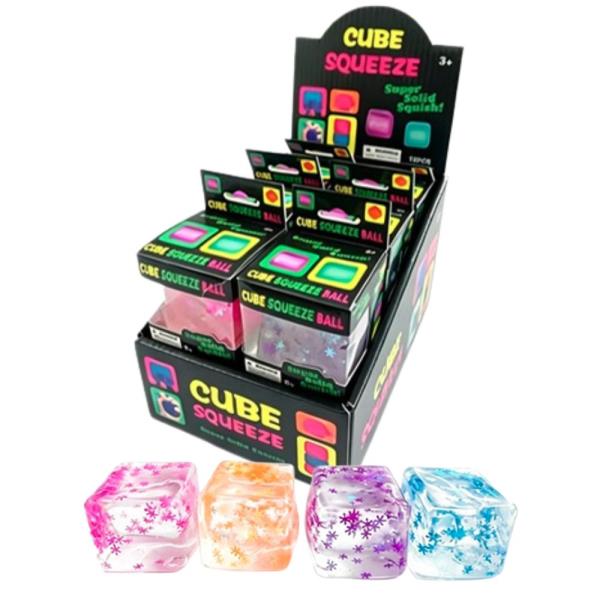 CUBE FLAKES SQUISHY SQUEEZE  TOY (12 UNITS)