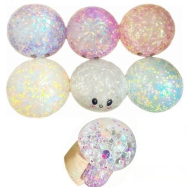 GLITTER DUMPLING SQUISHY SQUEEZE TOY (12 UNITS)