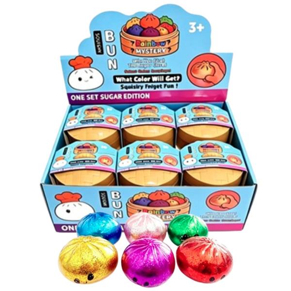 GLITTER DUMPLING SQUISHY SQUEEZE TOY (12 UNITS)