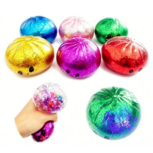 GLITTER DUMPLING SQUISHY SQUEEZE TOY (12 UNITS)