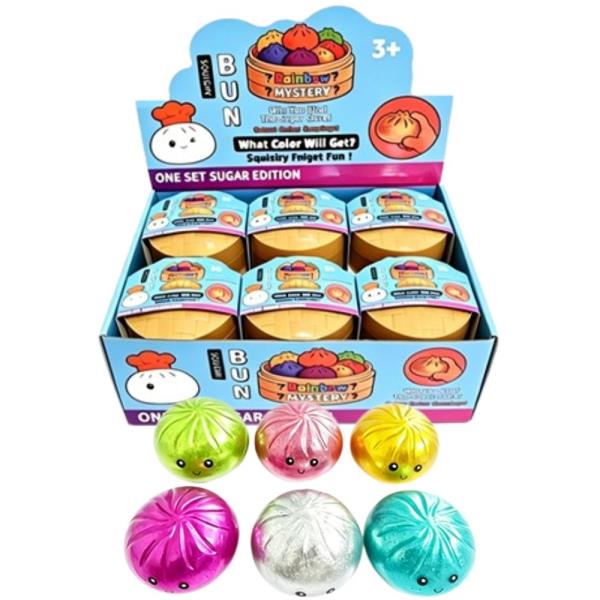 METALLIC DUMPLING SQUISHY SQUEEZE TOY (12 UNITS)