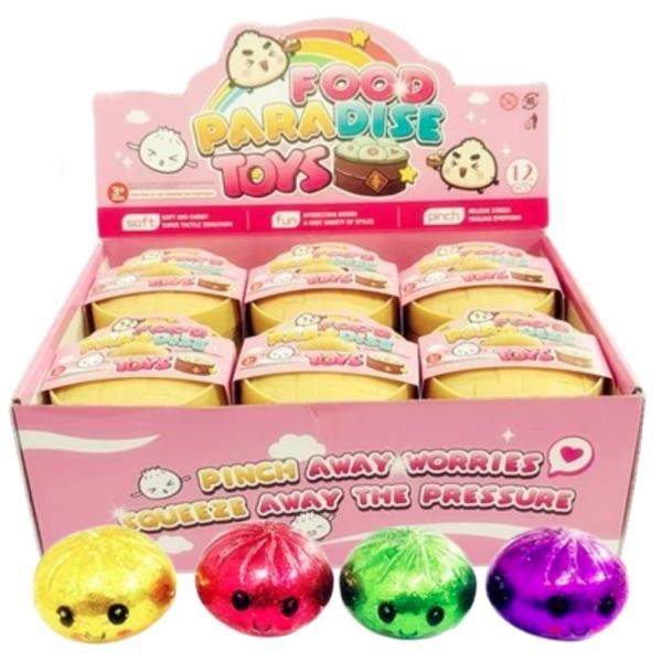 FOOD PARADISE SQUISHY SQUEEZE TOY (12 UNITS)