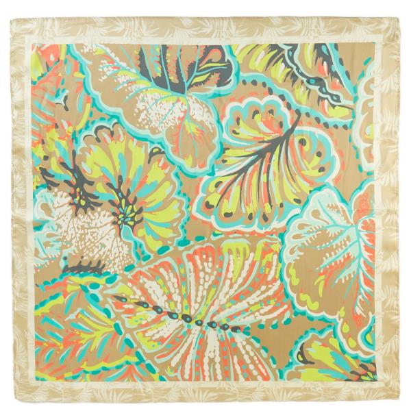 WATERCOLOR TROPICAL LEAF PRINT BANDANA.