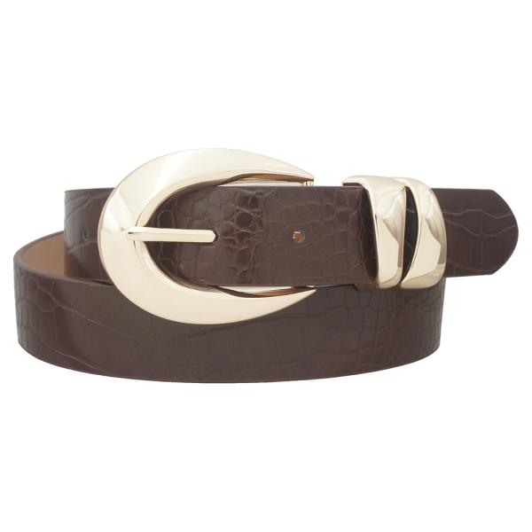 CROC ANGLED MODERN U BUCKLE WITH FLUID LOOP CR BELT