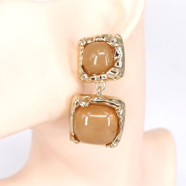 SQUARE STONE DROP EARRING