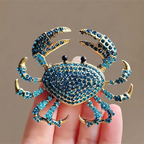 RHINESTONE CRAB BROOCH