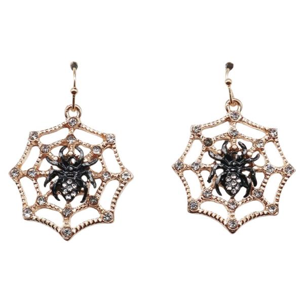 HALLOWEEN SPIDER WEB DANGLE EARRING