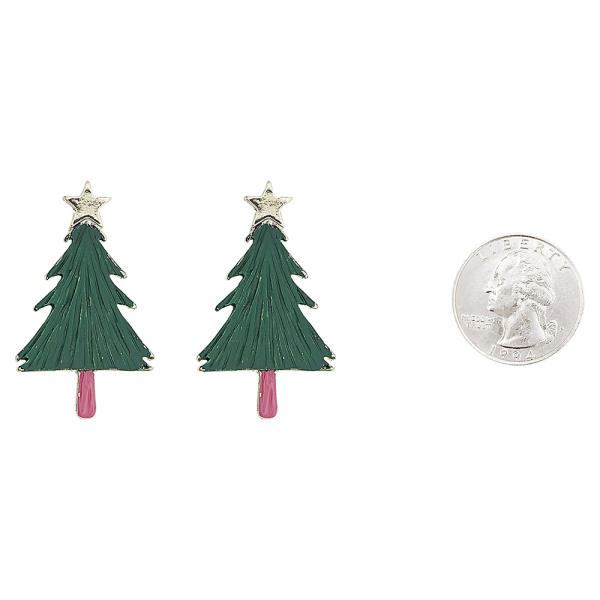 CHRISTMAS TREE STUD EARRING