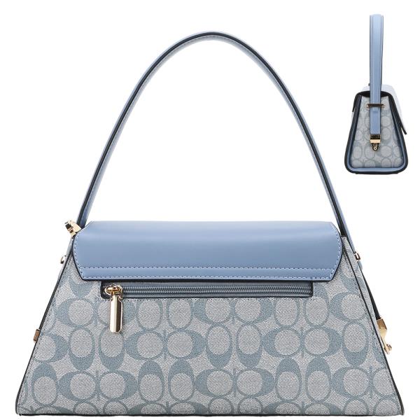 2IN1 OVAL PRINT SHOULDER BAG W WALLET SET