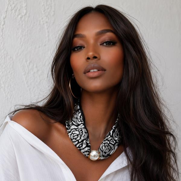 PRINT SCARF NECKLACE