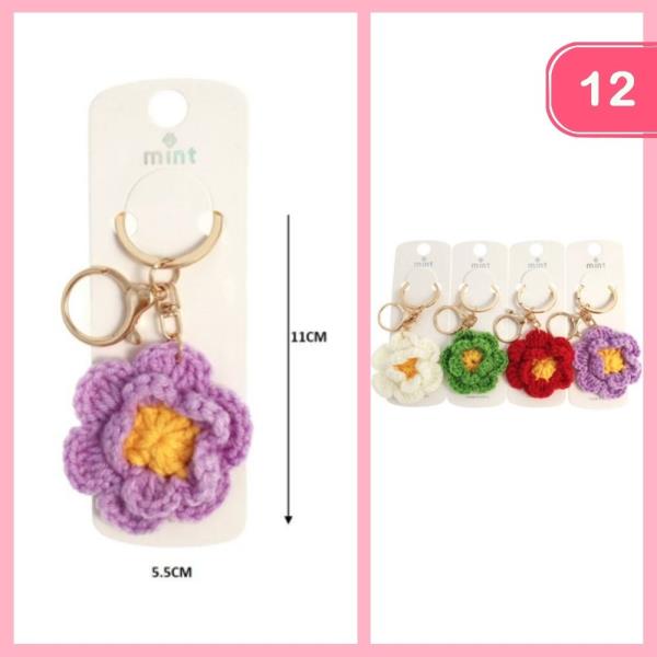 CROCHET FLOWER KEYCHAIN (12 UNITS)