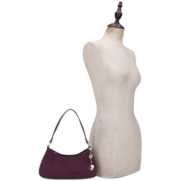 CHIC CURVE SHOULDER BAG W KEYCHAIN