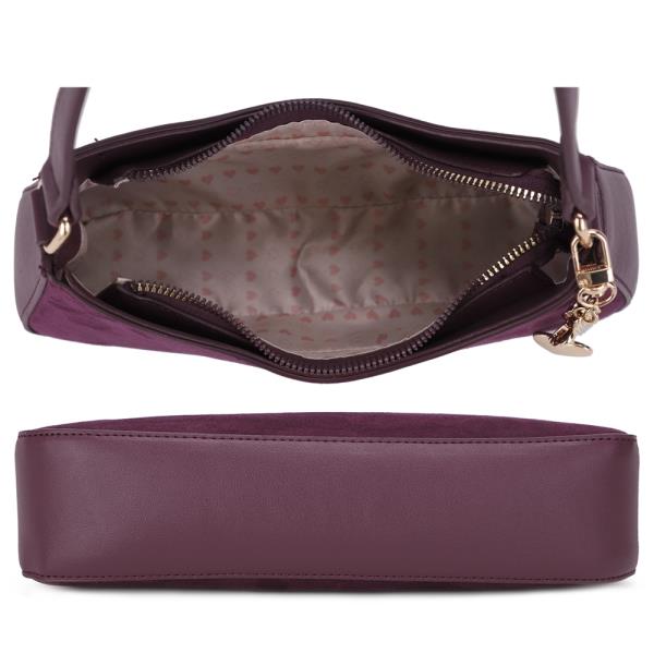 CHIC CURVE SHOULDER BAG W KEYCHAIN