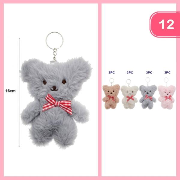 CUTE BEAR PLUSH KEYCHAIN (12 UNITS)