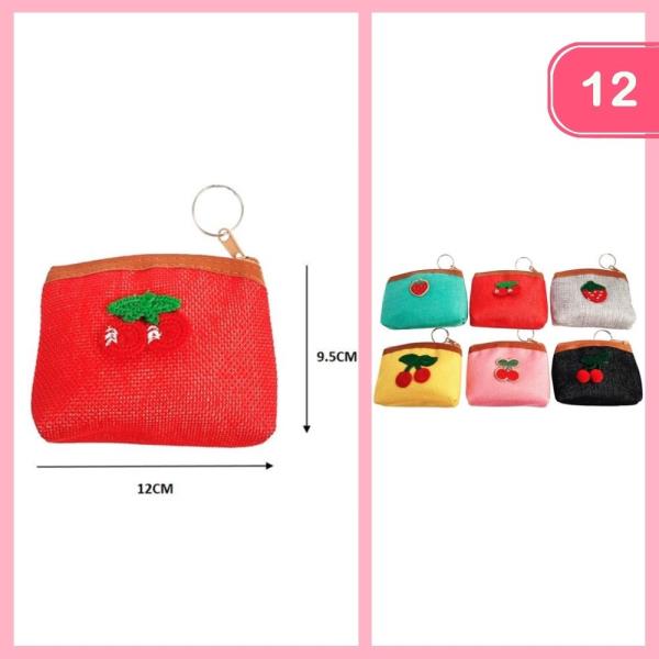 CHERRY STRAWBERRY COIN POUCH (12 UNITS)