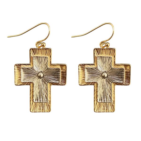 WESTERN CROSS DROP EARRING