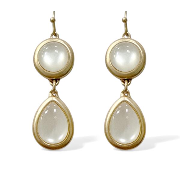 FACETED RESIN TEARDROP DROP EARRING
