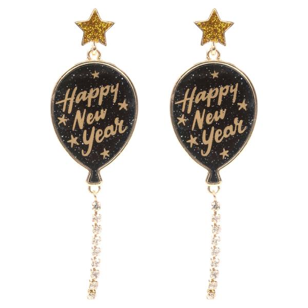 HAPPY NEW YEAR WITH BALLOON EARRING