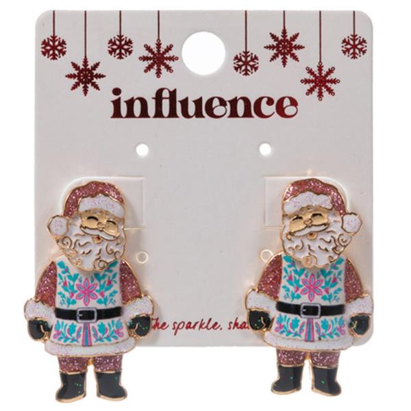 CHRISTMAS SANTA CLAUS POST EARRING