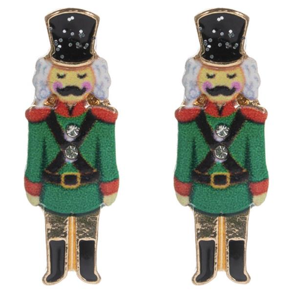 CHRISTMAS NUTCRACKER POST EARRING