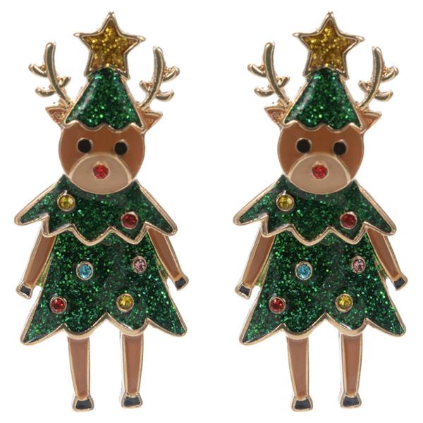 CHRISTMAS SHAPE CLOTH DEER DANGLE EARRING