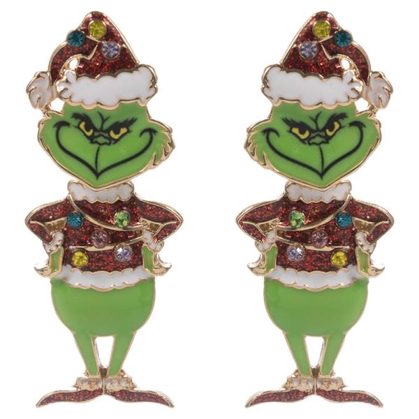 CHRISTMAS GRINCH POST EARRING