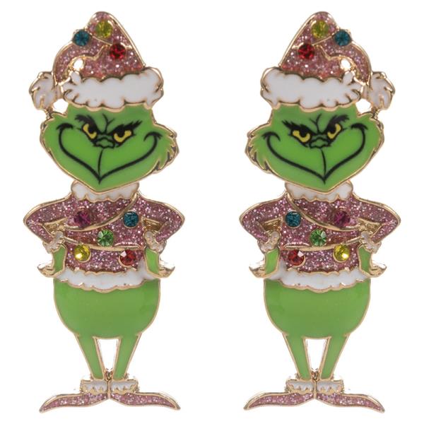 CHRISTMAS GRINCH POST EARRING
