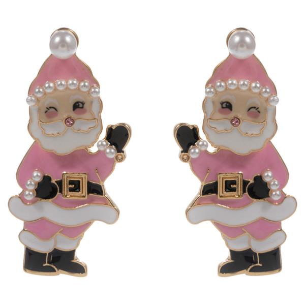 CHRISTMAS SANTA CLAUS SHAPED POST EARRING