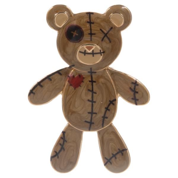 HALLOWEEN TEDDY BEAR  SHAPED ENAMELED VOODOO DOLL  EARRING