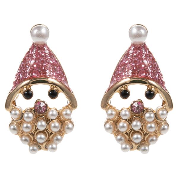 SANTA CLAUS W/ PEARL POST EARRING