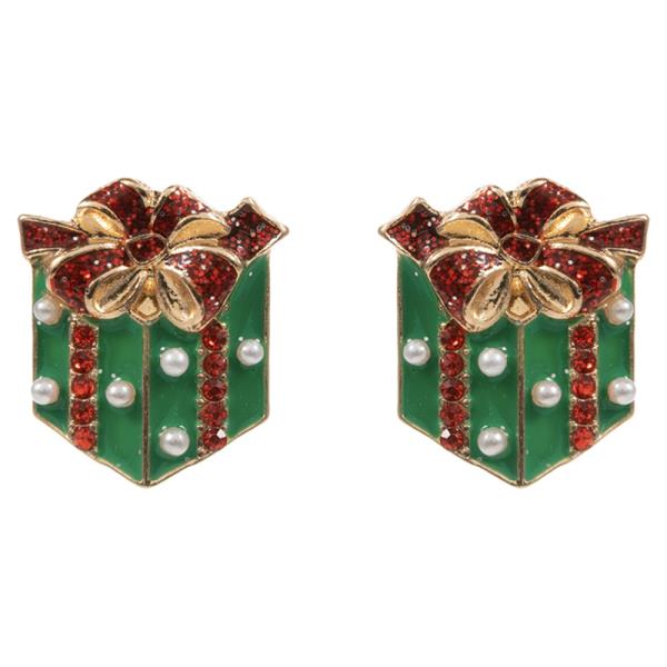 CHRISTMAS GIFT BOX POST EARRING