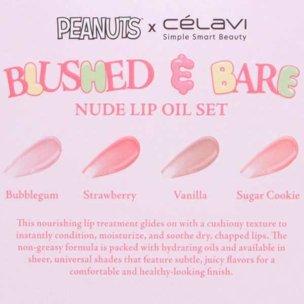 CELAVI X PEANUTS BLUSHED AND BARE NUDE LIP OIL SET (2 UNITS)
