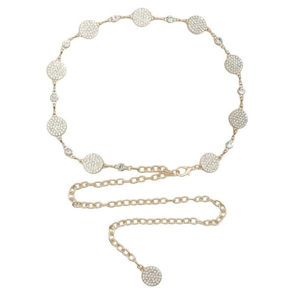 DOT AND PAVE DISC LINK CHAIN BELT