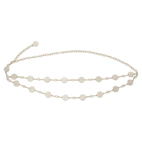 DOT AND PAVE DISC LINK DRAPE CHAIN BELT