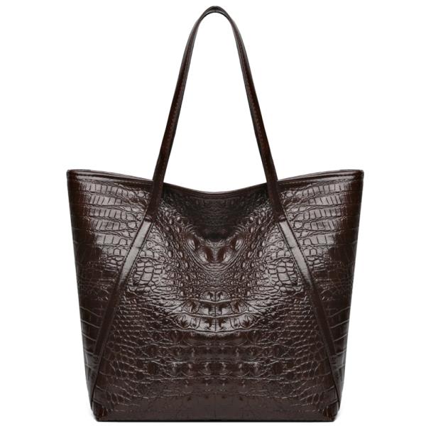 CROC TEXTURED SHOULDER TOTE BAG