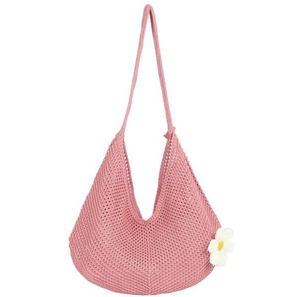 DAISY DETAIL DESIGN SHOULDER HOBO BAG