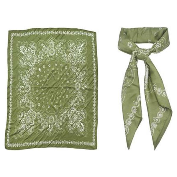 MEDALLION BANDANA PRINT SILKY BANDANA SQUARE NECK SCARF