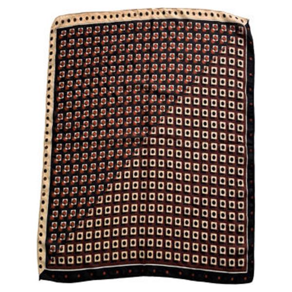 SPLIT CIRCLE SQUARE GEOMETRIC PRINT SILKY BANDANA SQUARE NECK SCARF