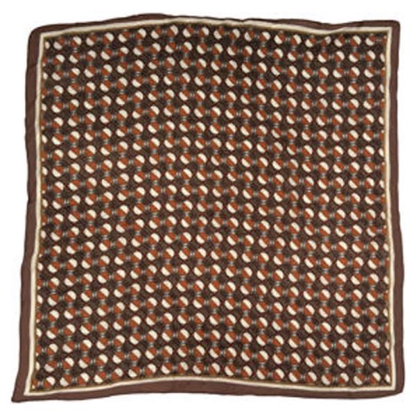 GEOMETRIC CIRCLE PATTERN PRINT SILKY BANDANA SQUARE NECK SCARF