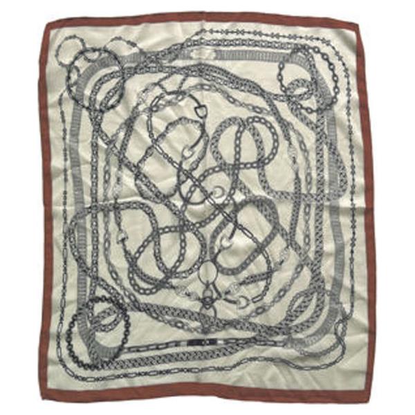 CHAOS CHAIN LINK PRINT SILKY BANDANA SQUARE NECK SCARF