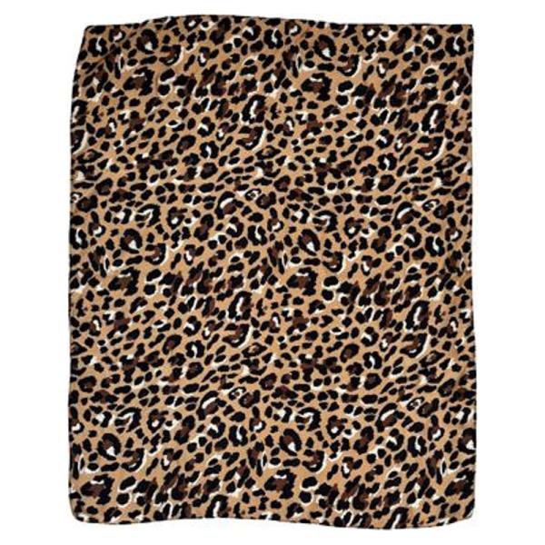 LEOPARD PRINT SILKY BANDANA SQUARE NECK SCARF